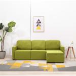 Sofás chaise longue verdes de tela acolchados vidaXL para 3 personas 