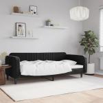 Sofás cama negros de terciopelo modernos acolchados vidaXL 