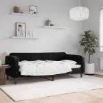 Sofás cama negros de terciopelo modernos acolchados vidaXL 