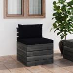 Muebles negros de pino de jardín con cojín modernos acolchados vidaXL 