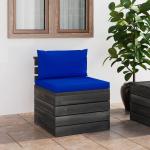 Sofás azules de pino con cojín modernos acolchados vidaXL 