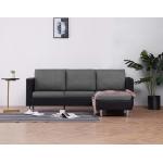 vidaXL 282204 3-Seater Sofa with Cushions Black Faux Leather