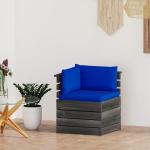 Sofás azules de pino de esquina con cojín modernos acolchados vidaXL 