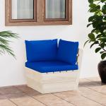 Sofás azules de abeto de esquina con cojín modernos acolchados vidaXL 