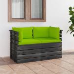 Muebles verdes de pino de jardín con cojín modernos acolchados vidaXL 