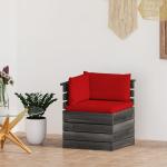 Sofás rojos de pino de esquina con cojín modernos acolchados vidaXL 