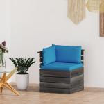 Sofás azules de pino de esquina con cojín modernos acolchados vidaXL 