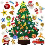Viilich 110 cm Juego de Fieltro para árbol de Navidad para niños - 33 Piezas Decorativas y extraíbles para Puerta de casa, Pared y decoración navideña