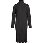 Vestidos negros de viscosa de manga larga de invierno manga larga con cuello alto de punto Vila talla S para mujer 