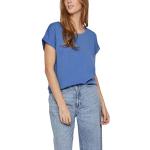 Camisetas orgánicas azules de algodón de cuello redondo con cuello redondo Vila talla XL de materiales sostenibles para mujer 