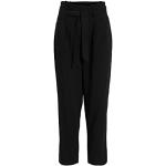 Pantalones negros de viscosa de cintura alta Vila con cinturón talla M para mujer 