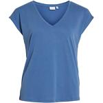 Camisetas azules de tencel Tencel con escote V Vila talla S para mujer 