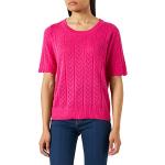Camisetas rosas de viscosa de cuello redondo tallas grandes con cuello redondo de punto Vila talla XXL para mujer 