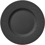 Platos negros de porcelana de pasta aptos para lavavajillas rústico Villeroy & Boch Manufacture Rock 27 cm de diámetro 