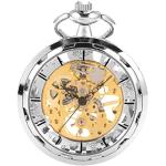 Relojes transparentes de oro con cadena Mecánico 24h con correa de plata vintage para hombre 