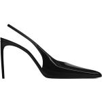 Zapatos negros de charol de tacón con botones con logo Saint Laurent Paris con lentejuelas talla 39 para mujer 