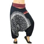 Pantalones estampados negros de algodón de verano transpirables hippie talla XL para hombre 