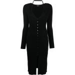 Vestidos negros de manga larga rebajados manga larga con escote V de punto Blumarine para mujer 