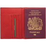 VISCONTI Colección Polo Porta Pasaporte de Cuero Bloqueo RFID 2201 Rojo