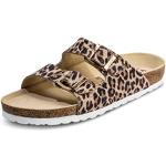 Sandalias de cuero de cuero leopardo Vitaform talla 39 para mujer 