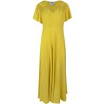 Vestidos largos amarillos rebajados maxi con escote V Vivetta talla M para mujer 