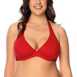 Bikinis halter rojos tallas grandes con cuello halter en 105C para mujer 