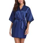 Batas azul marino de seda de seda  de verano talla XL para mujer 