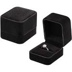 Voarge Joyero para anillo, caja de terciopelo, embalaje de regalo, caja de regalo,caja anillo compromiso para propuesta de matrimonio (negro)