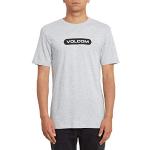 Camisetas grises de cuello redondo con cuello redondo con logo Volcom talla XS para hombre 