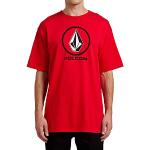 Camisetas rojas de manga corta con cuello redondo con logo Volcom Stone talla L para hombre 
