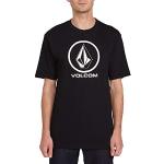 Camisetas negras de manga corta manga corta con cuello redondo con logo Volcom Stone talla S para hombre 