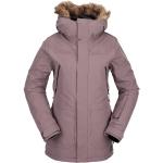 Ropa rosa de poliester de esquí de invierno transpirable con rayas Volcom talla XS para mujer 