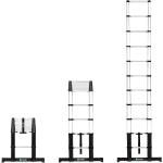 VONROC Escalera telescópica de 3,2 m, con cierre suave y barra transversal segura y resistente