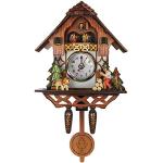 VOSAREA - Reloj de pared de madera retro con forma de cuco para colgar, decoración antigua, péndulo para habitación infantil, casa, salón, oficina, bar, hotel, cafetería (sin pila)