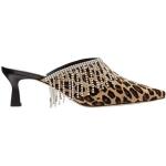 Zuecos marrones de cuero con tacón con tacón cuadrado leopardo WANDLER talla 37,5 para mujer 