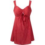 Bikinis rojos de poliester con relleno tallas grandes con lunares talla 5XL de materiales sostenibles para mujer 