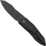WE Knife Solid WE22028-5, CPM-20CV, Stonewashed Etched Pattern Black Titanium, navaja