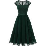 Vestidos verdes de cóctel tallas grandes manga corta con escote V vintage talla XXL para mujer 