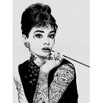 Wee Blue Coo Póster de Audrey Hepburn con tinta de Ikons Wayne Maguire sin marco para la pared
