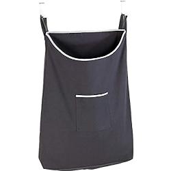 WENKO Contenedor de ropa sucia para la puerta Canguro gris Capacidad: 65 l, Algodón, 52 x 81 x 10 cm, Gris