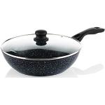 Westinghouse Black Marble WHP131 - Sartén wok (30 cm, revestimiento de mármol, aluminio forjado, apta para inducción, mango recubierto de silicona, apta para lavavajillas, color negro