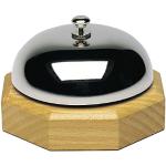 Westmark Campana de mesa/campana de recepción, ø 9,1 cm, Sonido claro, Madera/acero (cromado de alto brillo), Plateado/marrón claro, 63202230
