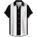 Camisas bicolor de poliester de manga corta tallas grandes manga corta vintage con rayas talla XXL para hombre 