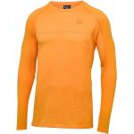 Camisetas deportivas orgánicas naranja de algodón Oeko-tex rebajadas manga larga con logo Wildcountry talla XL de materiales sostenibles para hombre 