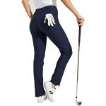 Pantalones azul marino de piel de golf impermeables, transpirables talla XL para mujer 