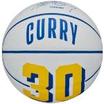Wilson Pelota de baloncesto, NBA Player Icon Mini, Stephen Curry, Golden State Warriors, Exterior e interior, Tamaño: 3, Azul/Amarillo