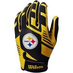 Guantes deportivos amarillos de licra rebajados Pittsburgh Steelers transpirables Wilson Talla Única 