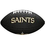 Balones negros de cuero de rugby New Orleans Saints con logo Wilson 