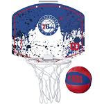Wilson Mini canasta de baloncesto NBA TEAM MINI HOOP, PHILADELPHIA 76ERS, Plástico