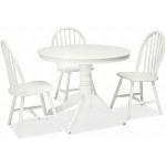 WINDCOR - Elegante mesa de salón comedor de estilo vintage - Dimensiones: 100x100x75 cm - Tapa redonda de MDF - Base de madera - Blanco